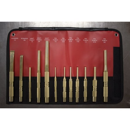 Mayhew 12PC BRASS PUNCH AND SCRAPER SET MY67012